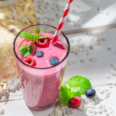 Yummy smoothie with fruity yogurt