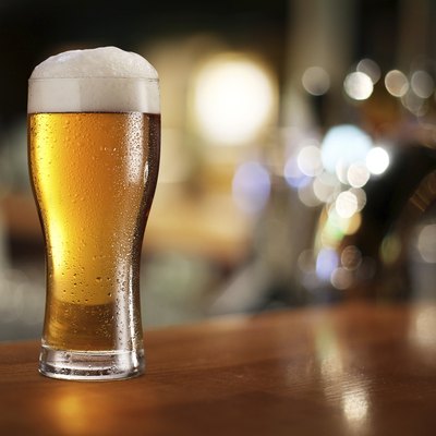Glass of light beer.