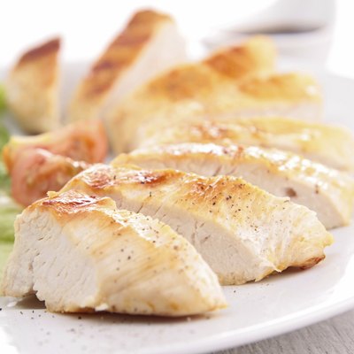 grilled silce of chicken and sauce