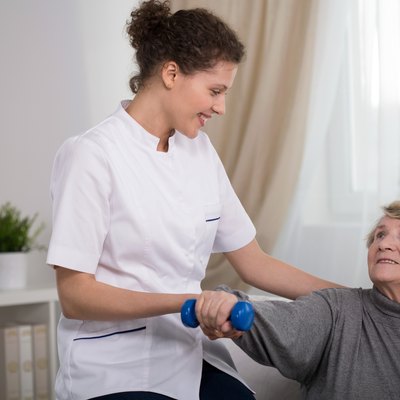 Young therapist and patient