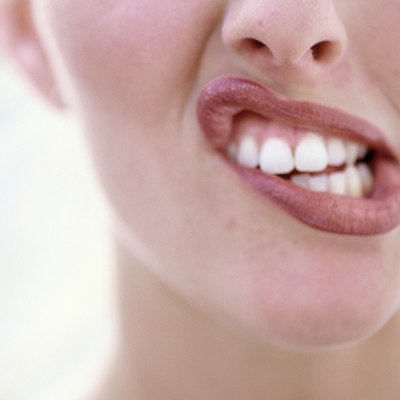 Close-up of a young woman making a face