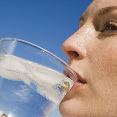Woman drinking glass of water
