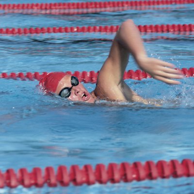 Person swimming in pool