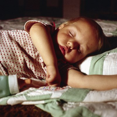 Baby sleeping with bottle