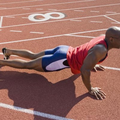Athlete warming up before run