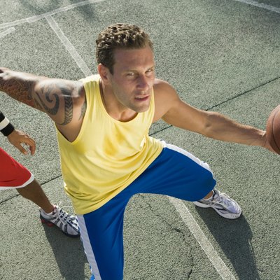 Man playing basketball