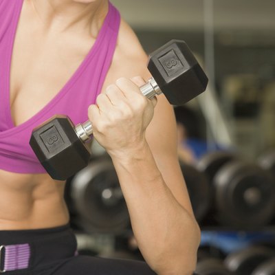 Woman lifting weights