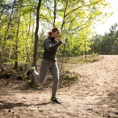 Sporty woman in the woods