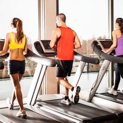 People running on treadmills
