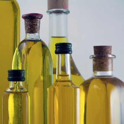 Bottles of extra virgin olive oil