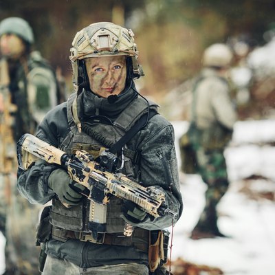young woman Warrior member of ranger squad