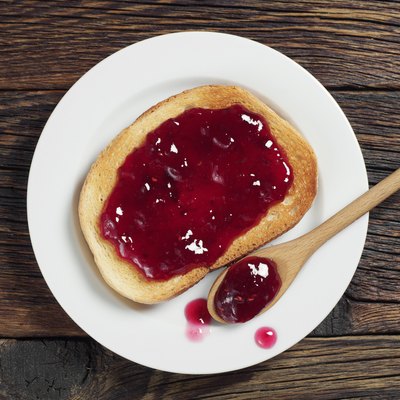 Fried bread with jam
