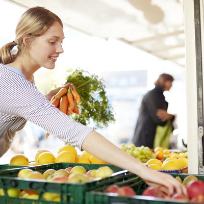 Pregnant woman at market