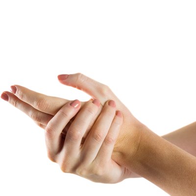 Woman with hand injury