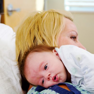 Baby resting on Mom's shoulder