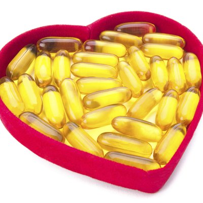 Fish Oil Capsules in Heart Shaped Box