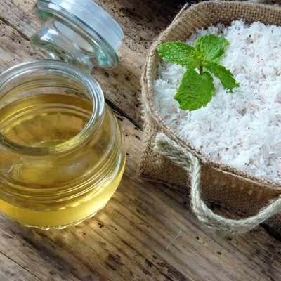 Coconut oil, essential oil, organic cosmetic