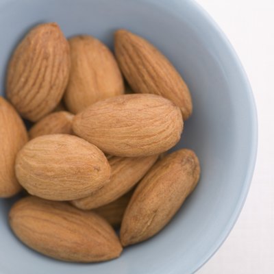 Bowl of almonds, close-up
