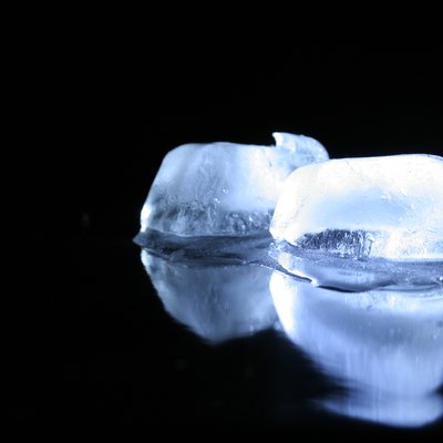 Blue ice cubes
