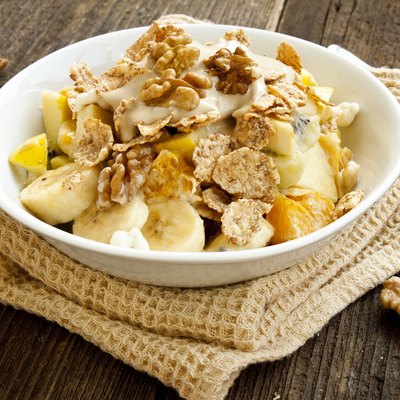 Muesli with fruits,yogurt and nuts