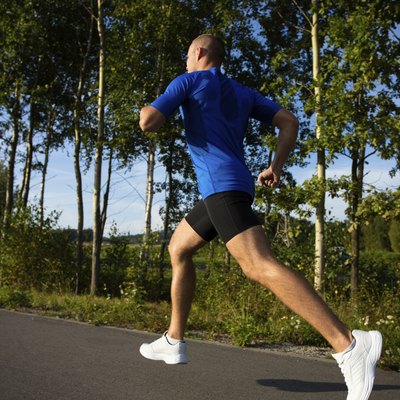 Man jogging in park