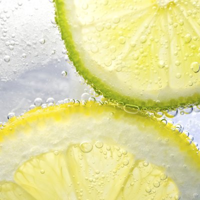 Lemon and lime in glass