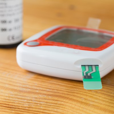 blood glucose test strips on the table