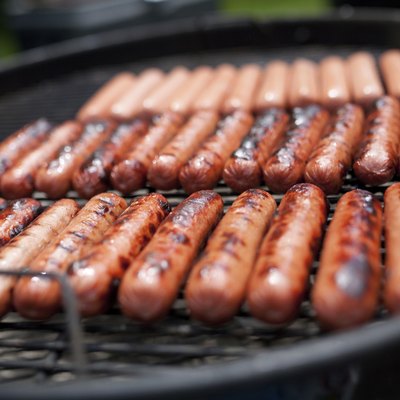 Hot dogs on the grill