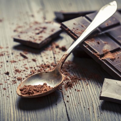 Closeup of Cocoa Powder on spoon