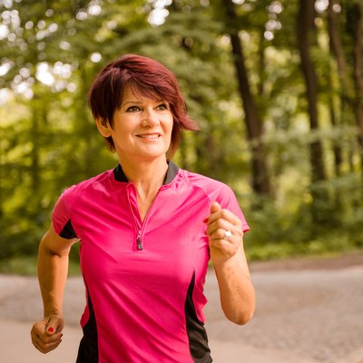 Senior woman jogging