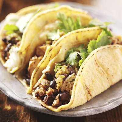 Tacos - in mexican yellow corn tortilla with chicken