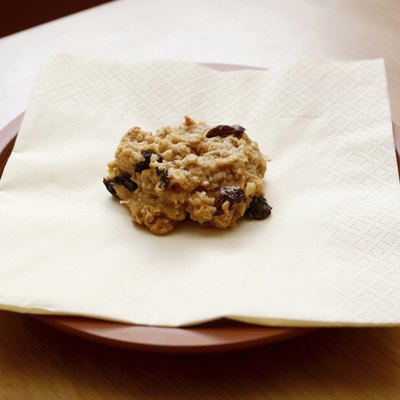 Freshly baked oatmeal raisin cookie