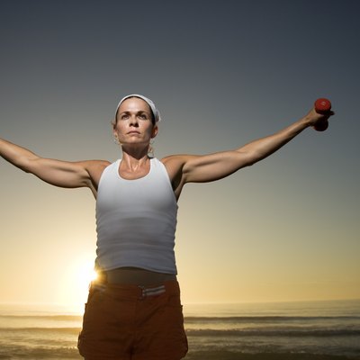 Woman lifting weights