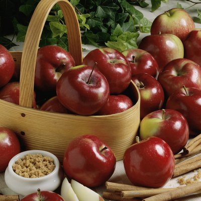 Apples and cinnamon sticks