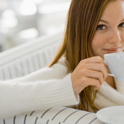 Woman drinking tea