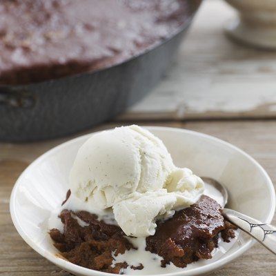 Indian Pudding with Vanilla Ice Cream