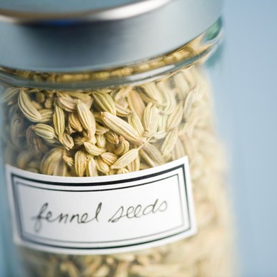 Jar containing Fennel seeds