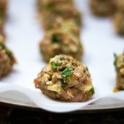Chicken Meatballs Ready for the Oven