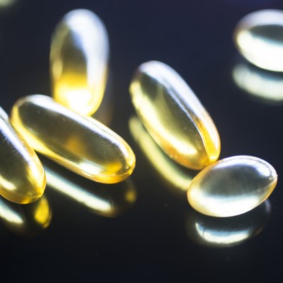 Fish oil capsules health food supplement