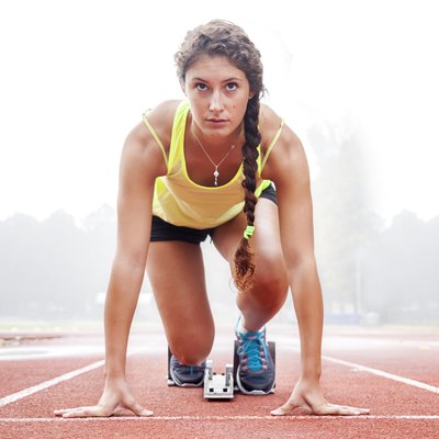 athlete on the starting blocks