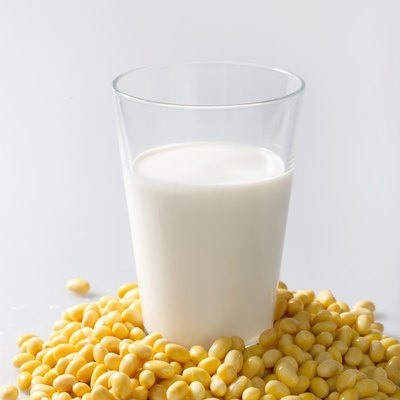 Cup of milk and soy beans