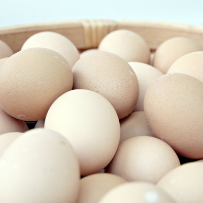 Stack of fresh egg Basket.
