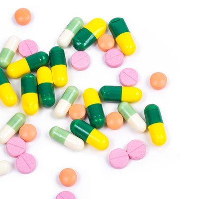 Isolated colorful medicine