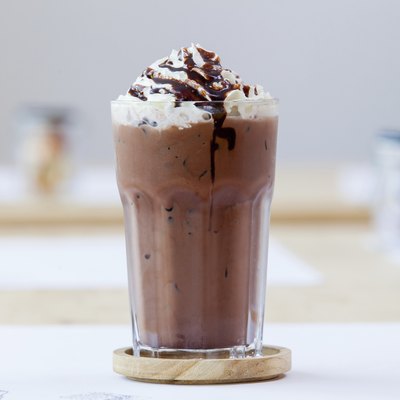 Ice chocolate with whipped cream