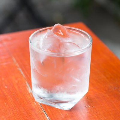 Cool drinking water on the wood table