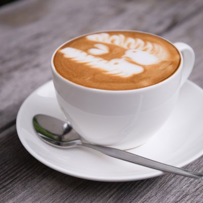 Latte Art coffee in coffee shop