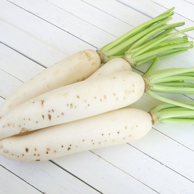 fresh white radishes
