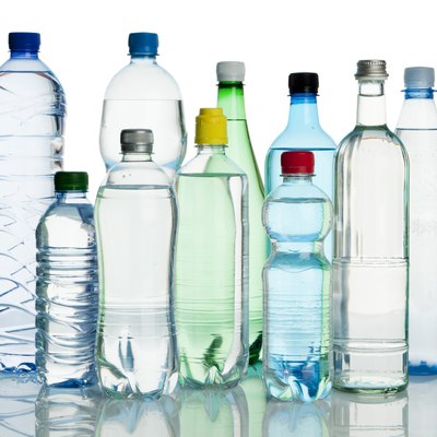 assortment of mineral water bottles