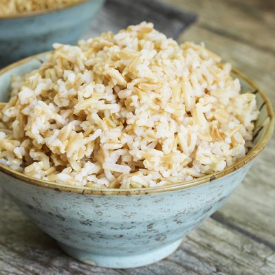 Cooked Brown Rice side view