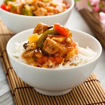 Rice with sweet and sour vegetables